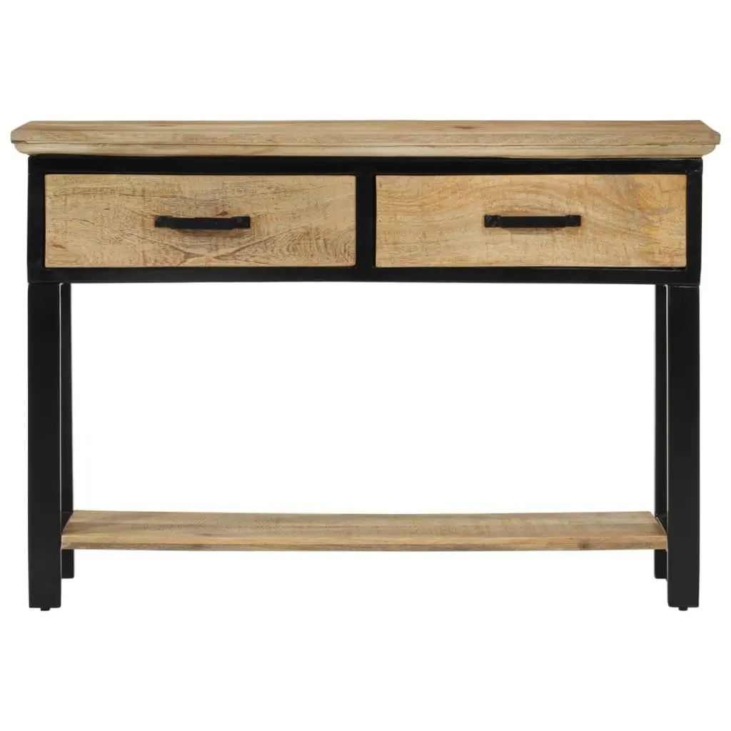Console Table 110x30x75cm Solid Mango Wood 2 Drawers Shelf Storage Entryway