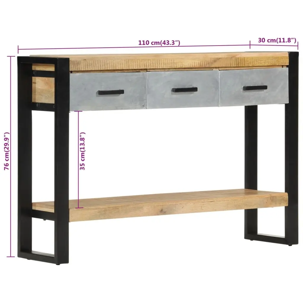 Solid Wood Console Table with Ample Storage
