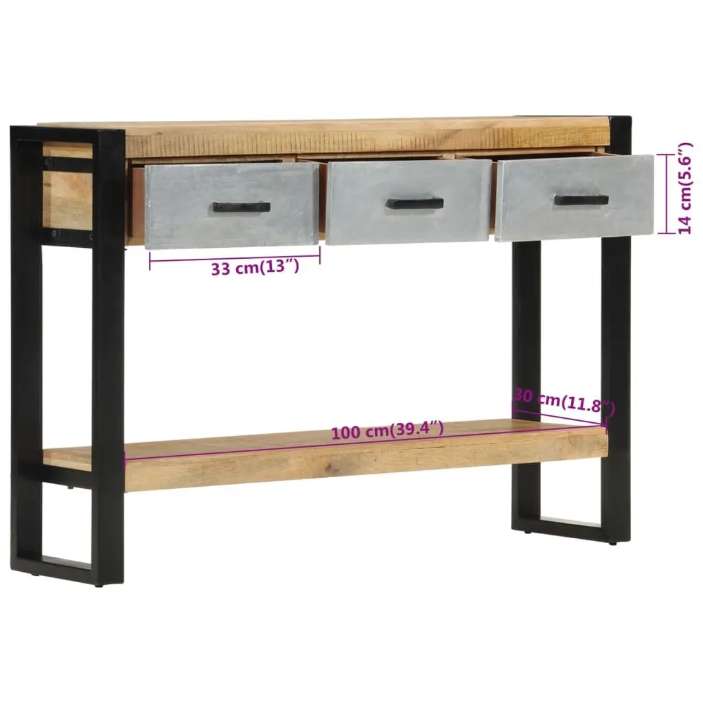 Solid Wood Console Table with Ample Storage