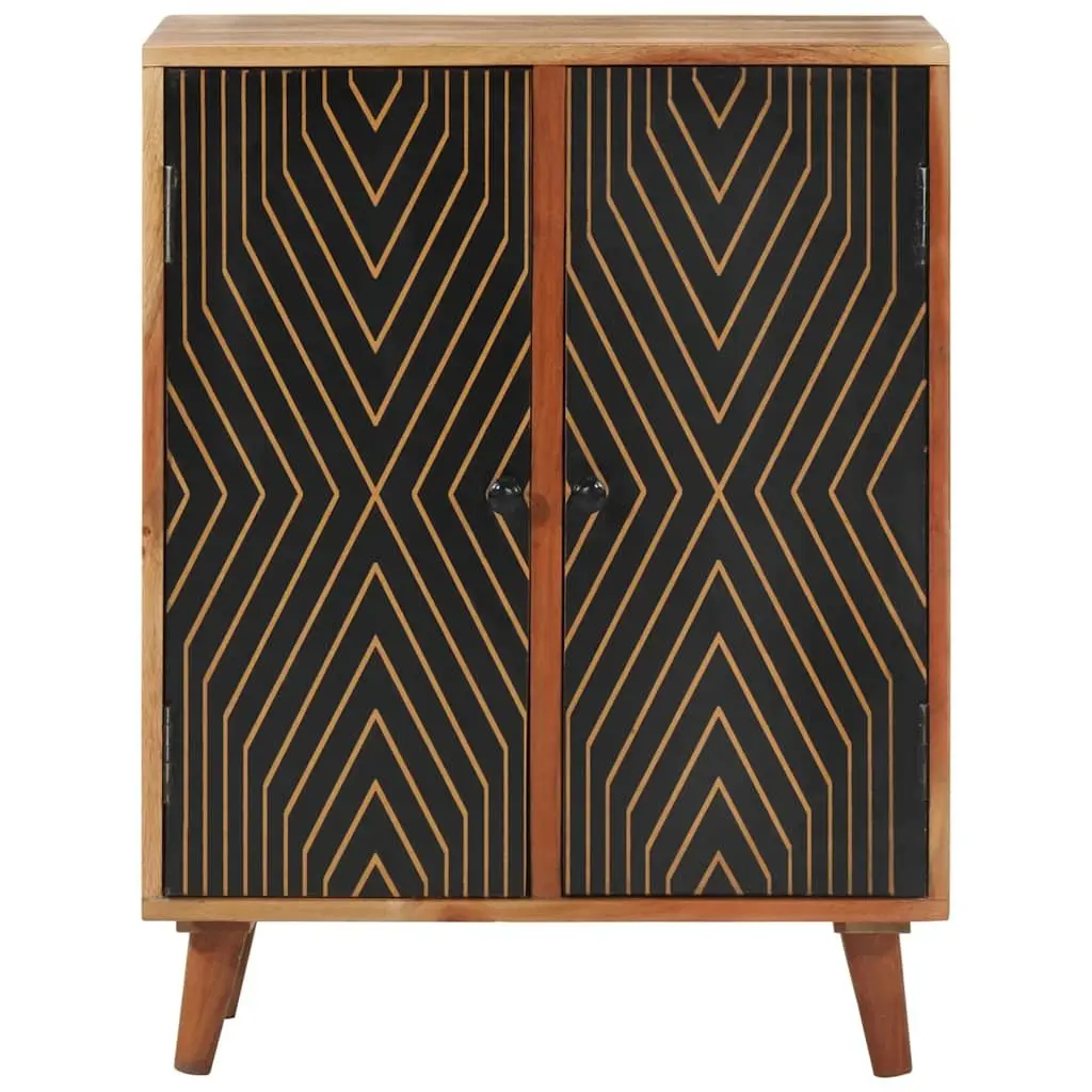Solid Wood Sideboard Storage Cabinet with Doors and Compartments Brown