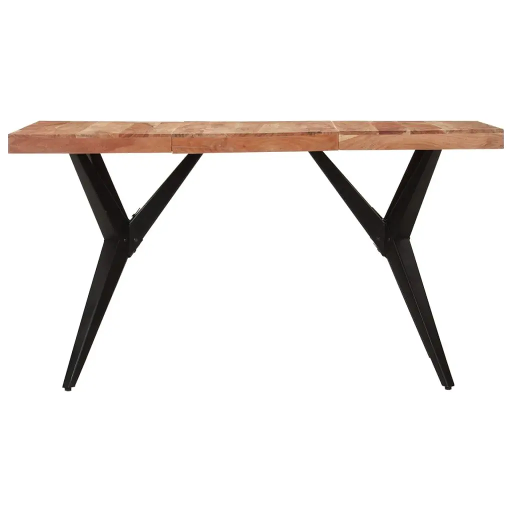 Dining Table Industrial Style 140x70x76cm Solid Acacia Wood Black Furniture