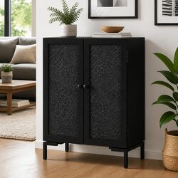 Black Sideboard Crafted from Solid Mango Wood