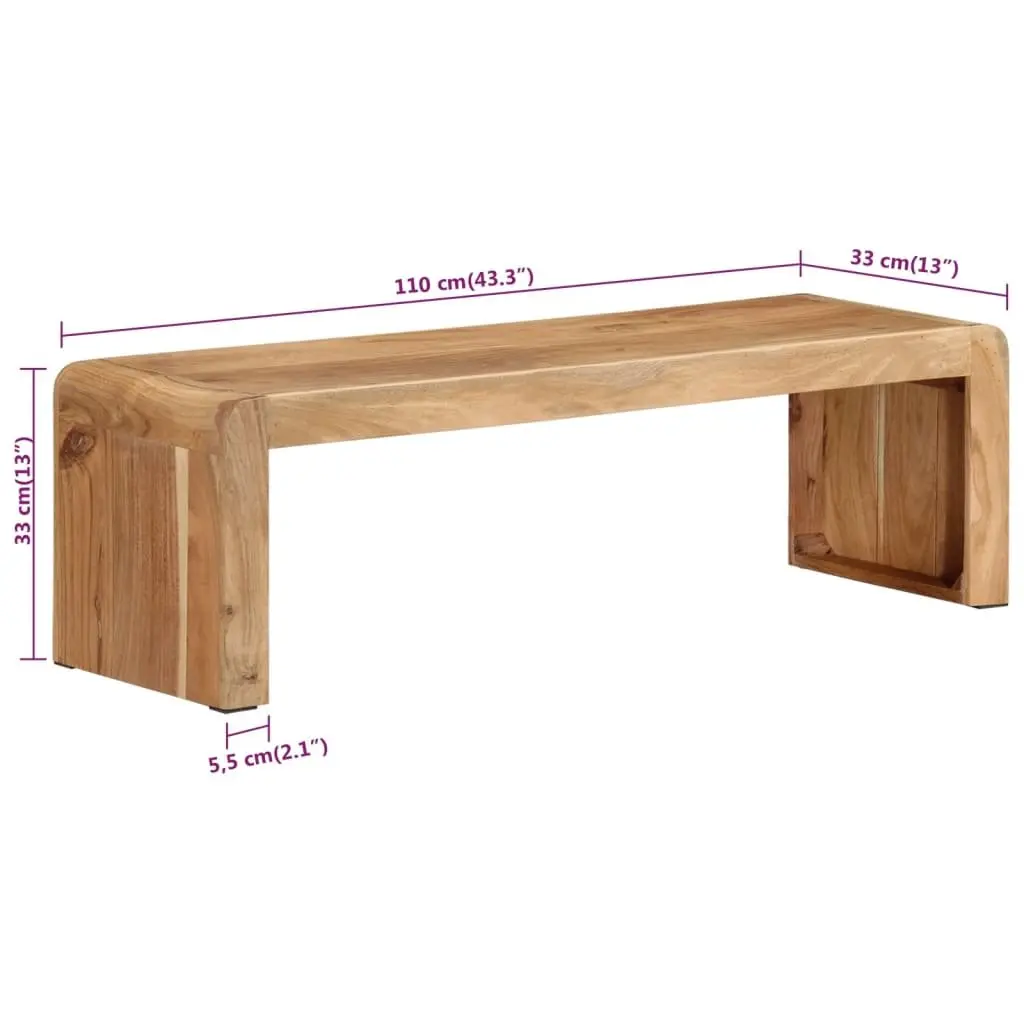 TV Stand 110x33x33 cm Solid Acacia Wood Rustic Farmhouse Living Room Media Unit