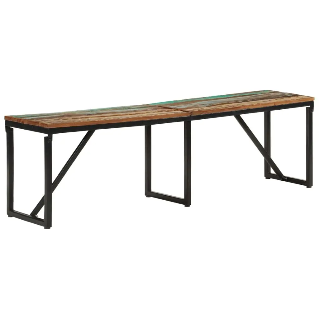Reclaimed Wood Bench Industrial Storage Seating 160x35x46 cm Brown