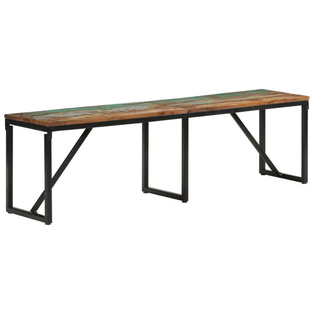 Reclaimed Wood Bench Industrial Storage Seating 160x35x46 cm Brown