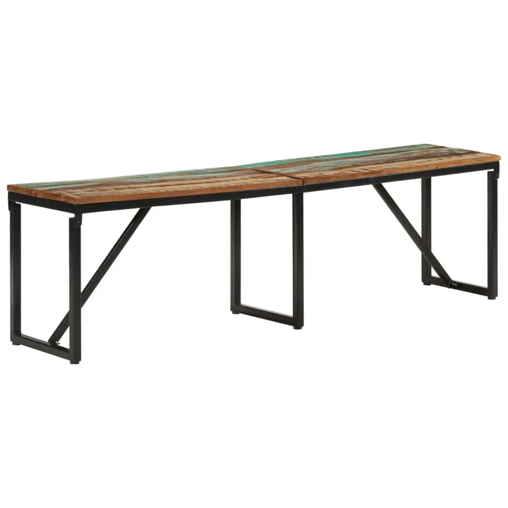 Reclaimed Wood Bench Industrial Storage Seating 160x35x46 cm Brown