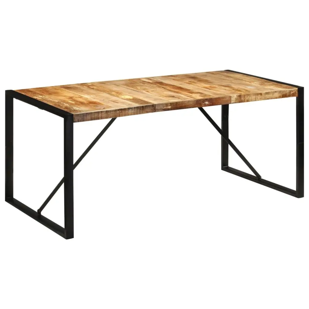 Dining Table Solid Mango Wood Kitchen Furniture 175x90x76 cm Brown Sturdy Frame