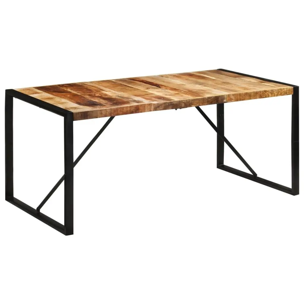 Dining Table Solid Mango Wood Kitchen Furniture 175x90x76 cm Brown Sturdy Frame