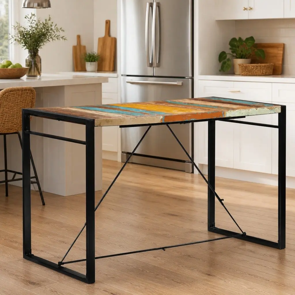 Bar Table Vintage Kitchen Dining 175x90x110 cm Solid Reclaimed Wood Brown