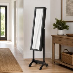 Practical Black Free-Standing Mirror for Everyday Use