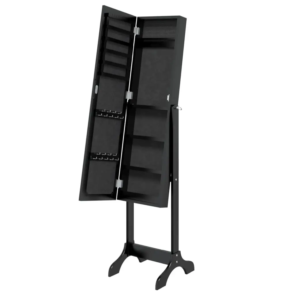 Free-Standing Mirror Black 34x37x146cm for Hallway Bedroom Dressing Room Decor