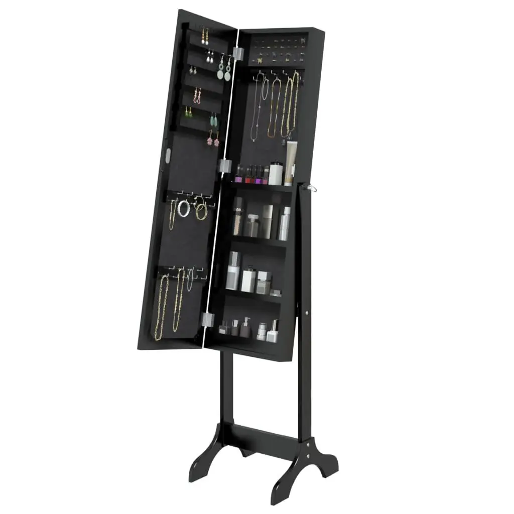 Free-Standing Mirror Black 34x37x146cm for Hallway Bedroom Dressing Room Decor