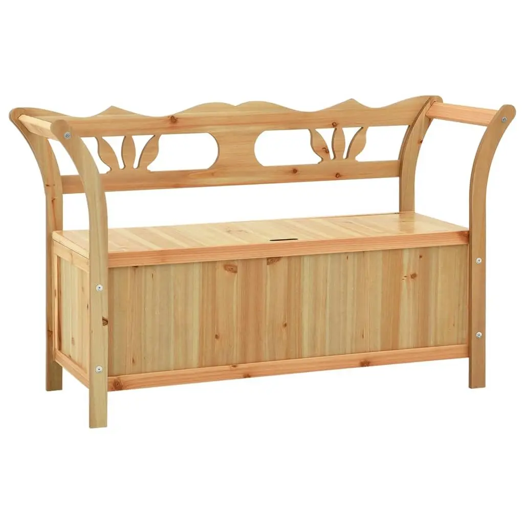 Solid Fir Wood Bench with Storage 107x45x75.5cm