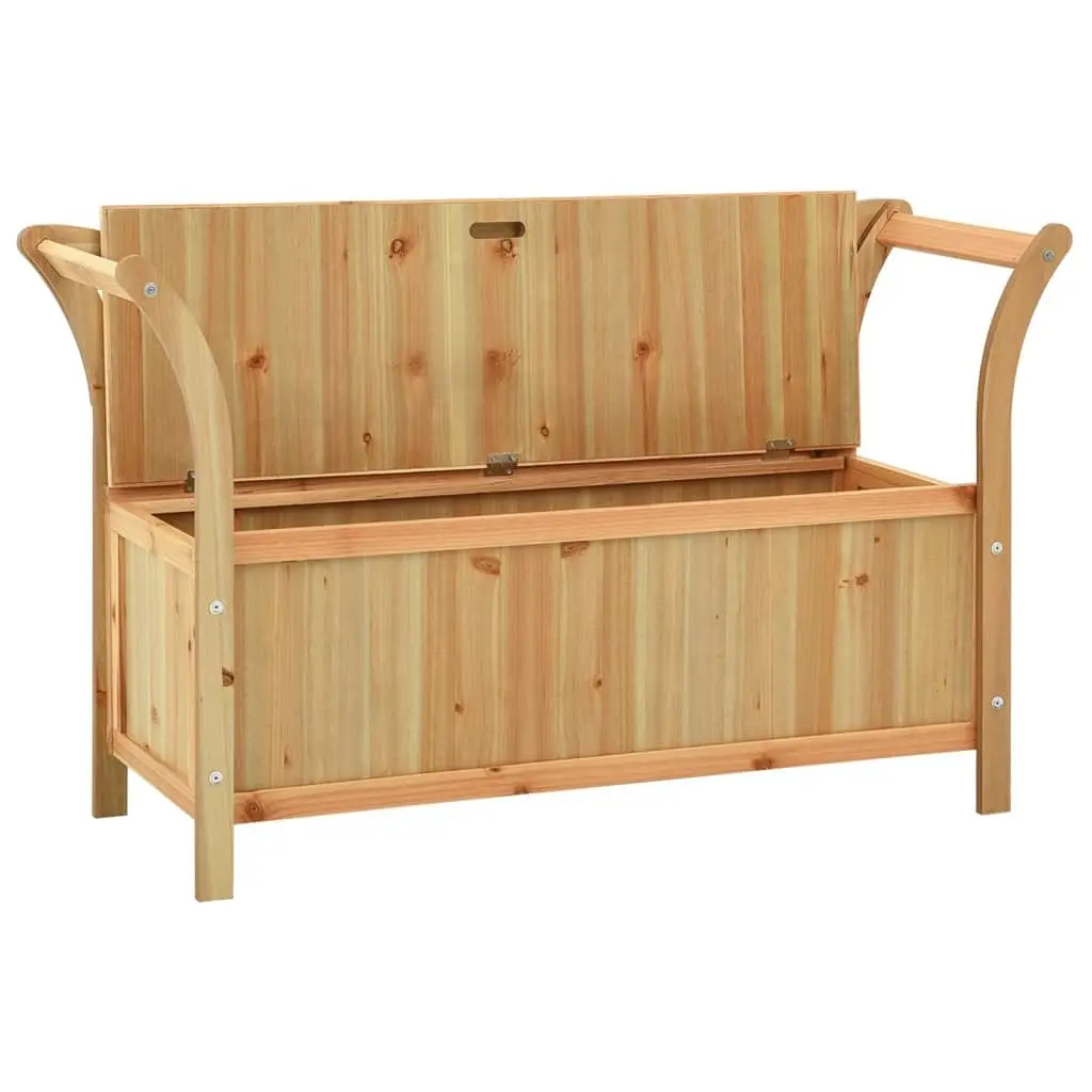 Solid Fir Wood Bench with Storage 107x45x75.5cm