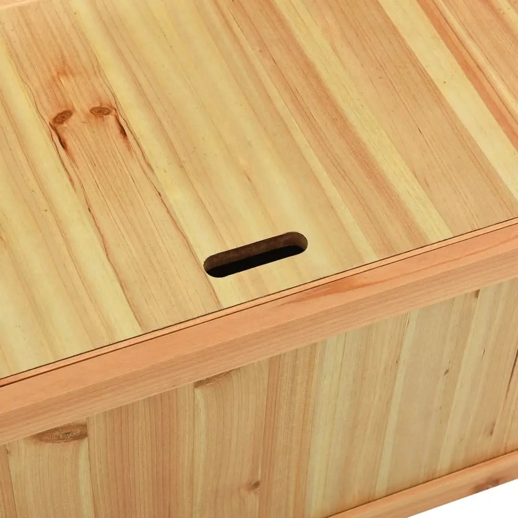 Solid Fir Wood Bench with Storage 107x45x75.5cm