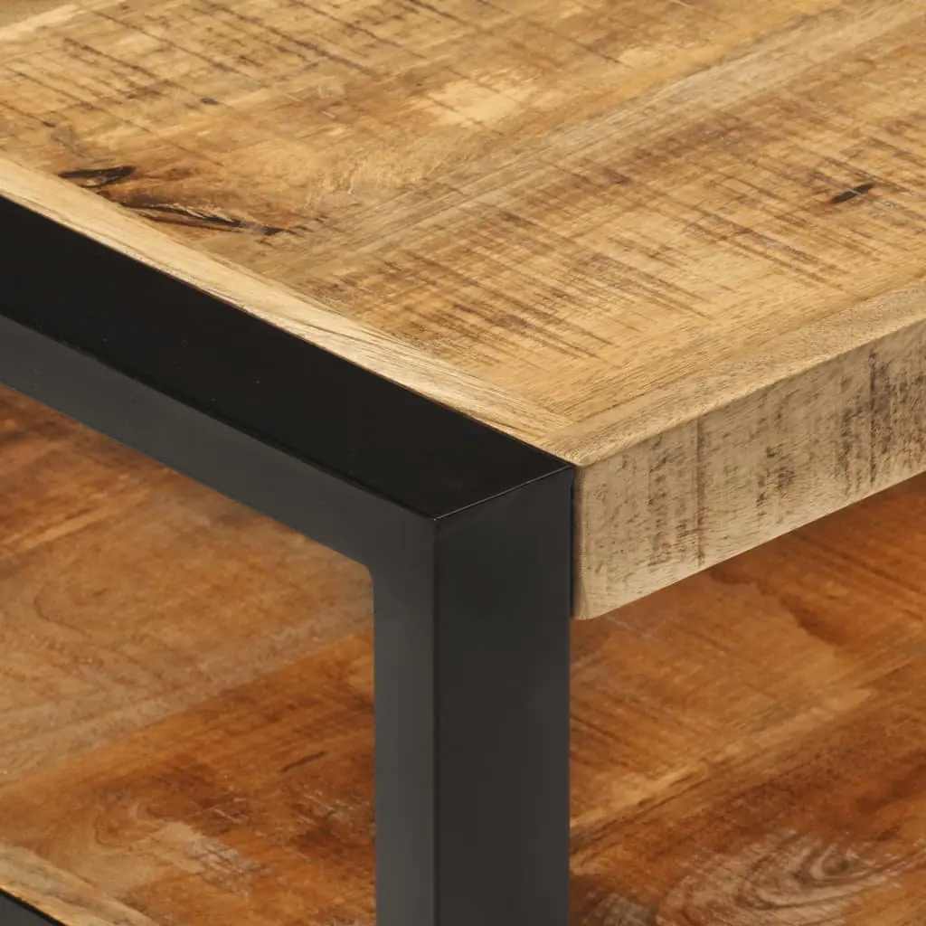 Coffee Table Rustic Two Tier 120x55x40 cm Solid Wood Mango Brown