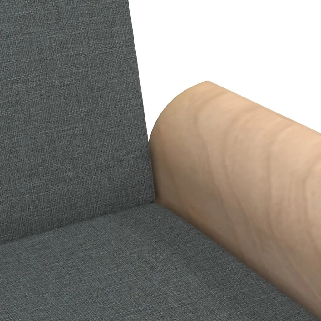 Sofa Bed Grey Fabric Adjustable Backrest Armrests