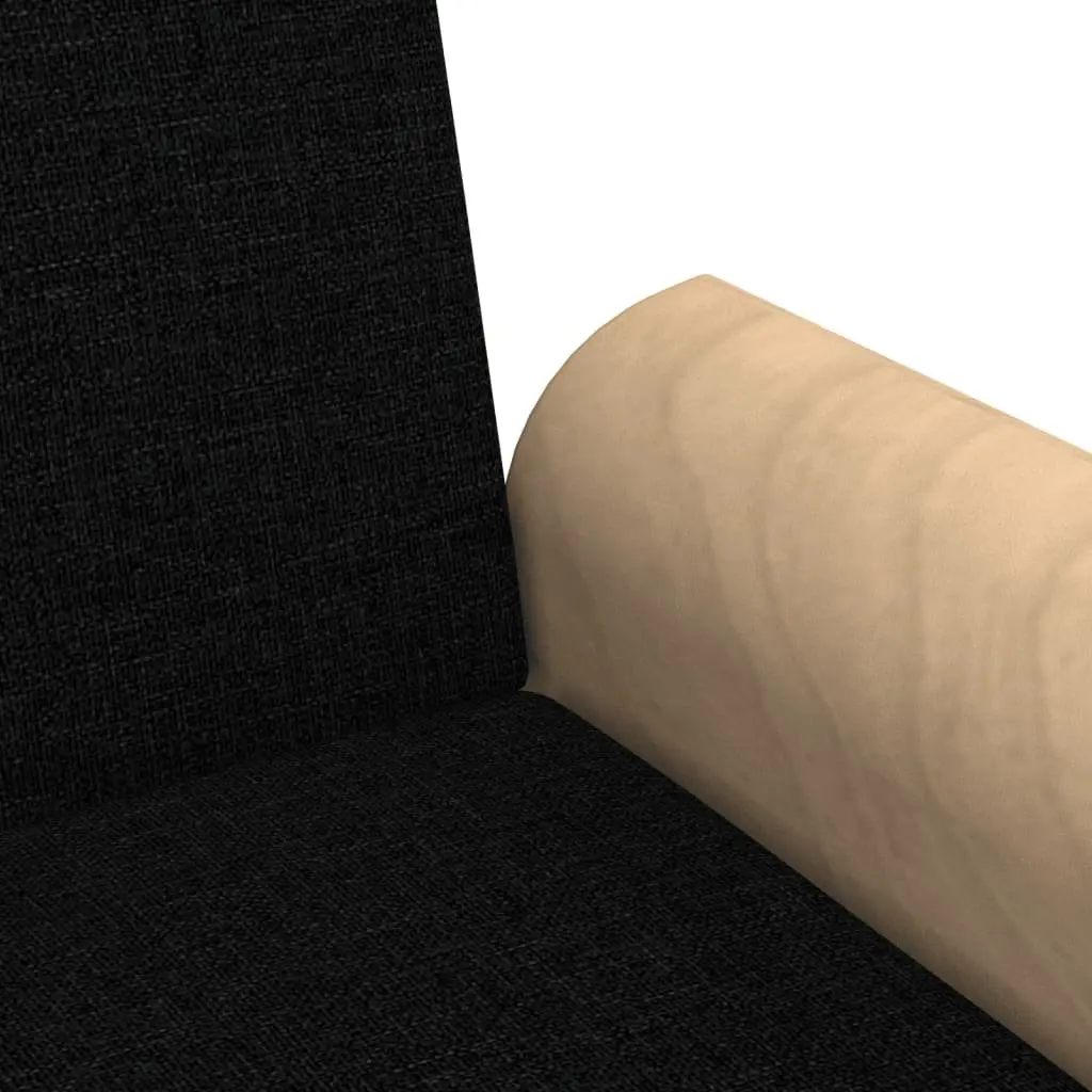 Black Sofa Bed with Armrests and Cushions