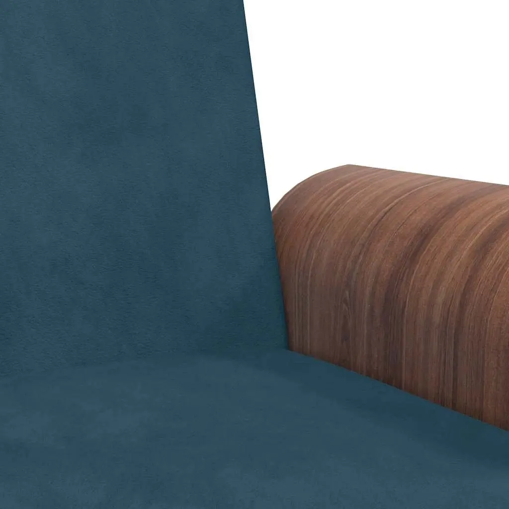 Sofa Bed with Adjustable Backrest Cup Holders USB Ports Blue Velvet Sleeper