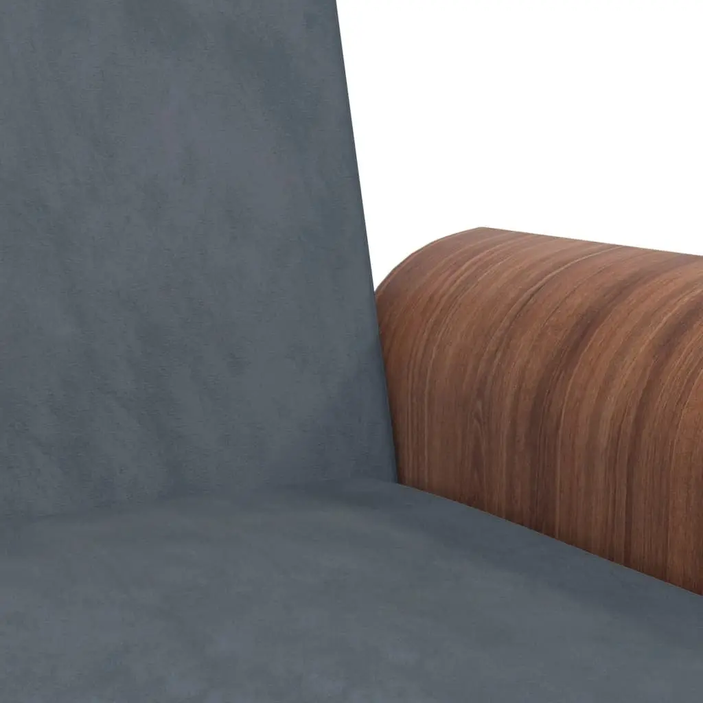 Sofa Bed with Cup Holders Adjustable Backrest Grey Velvet Sleeper Couch