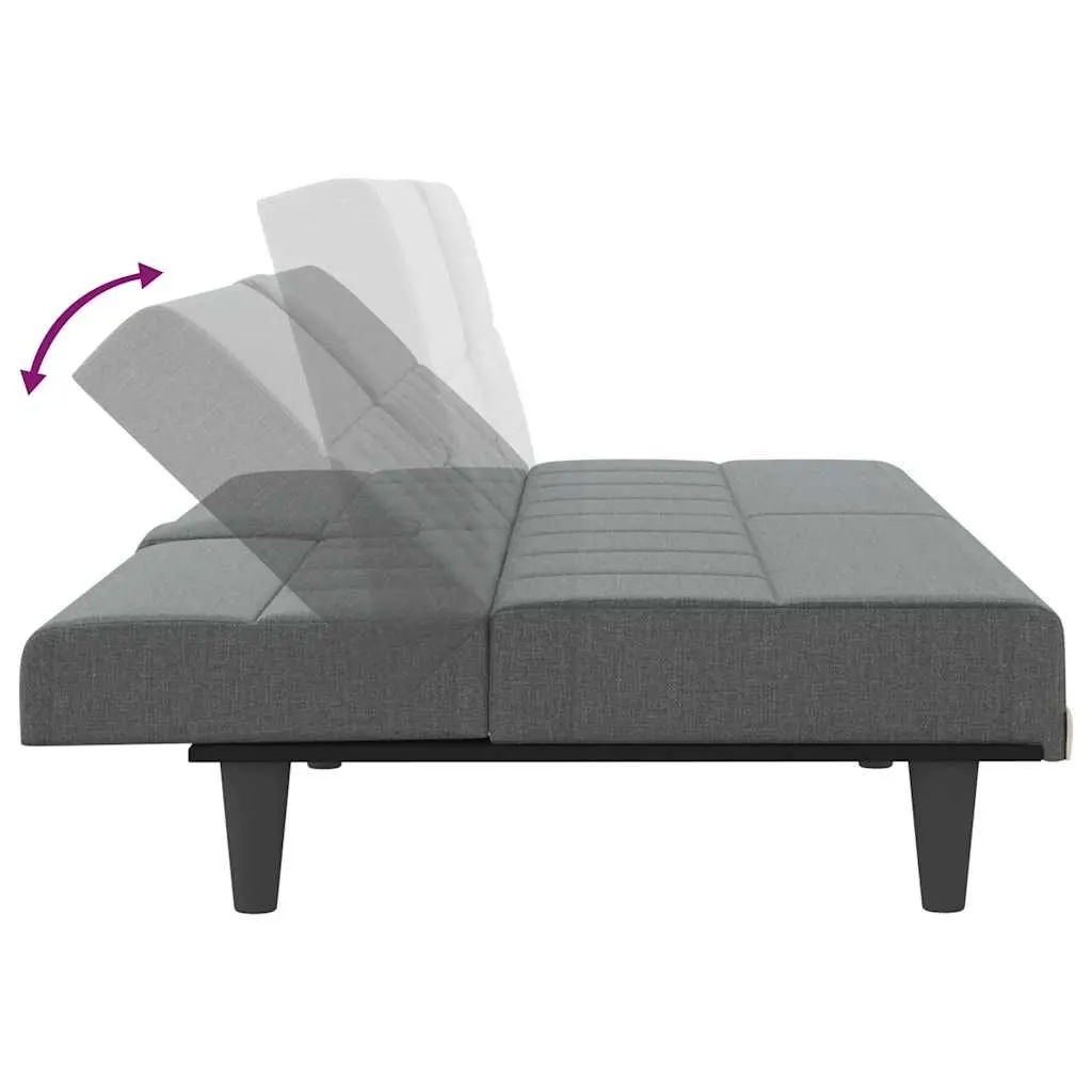 Grey Sofa Bed with Foldable Tea Table