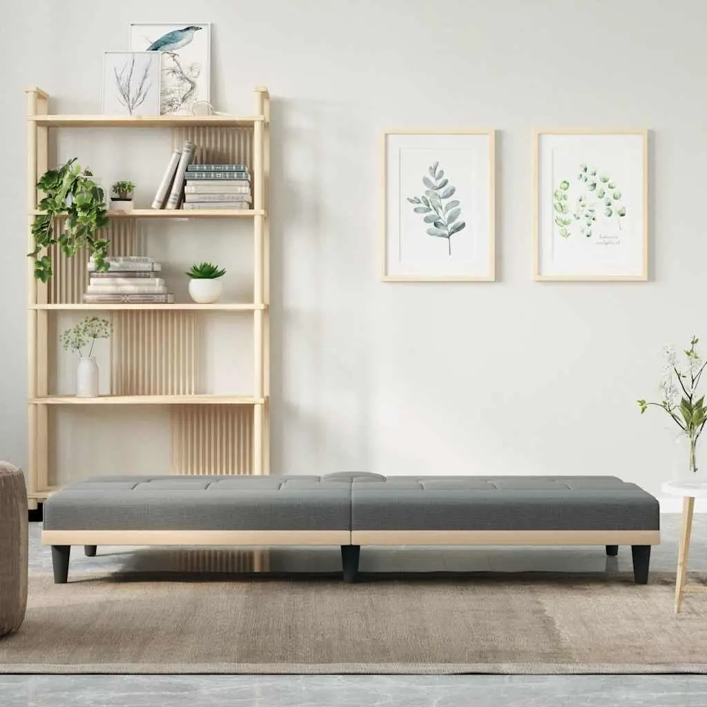 Grey Sofa Bed with Foldable Tea Table