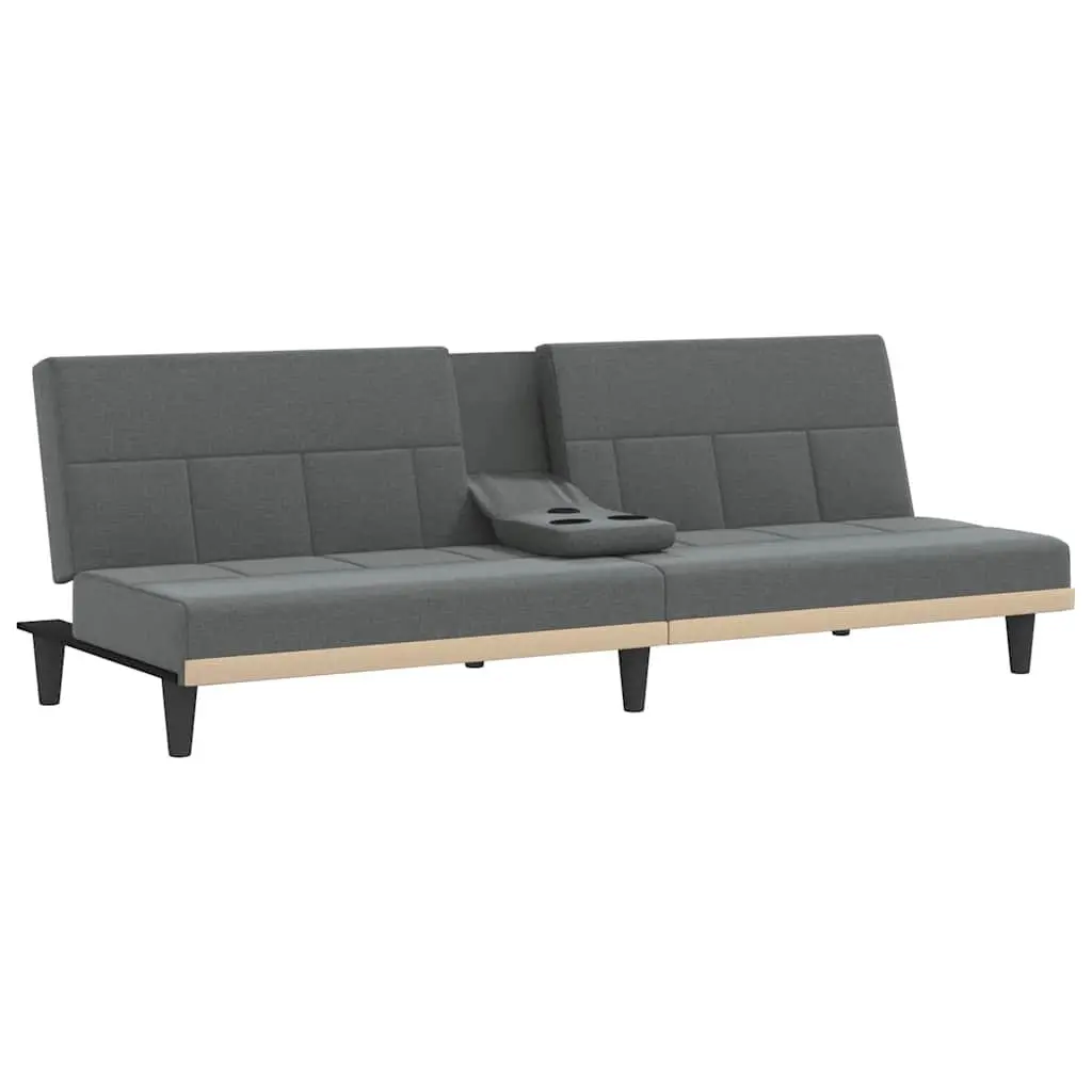 Grey Sofa Bed with Foldable Tea Table