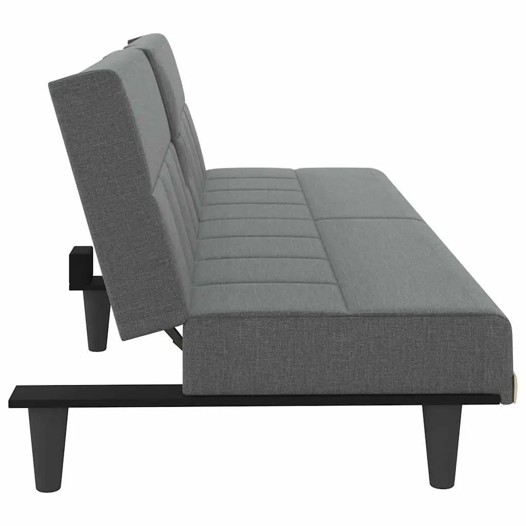 Grey Sofa Bed with Foldable Tea Table