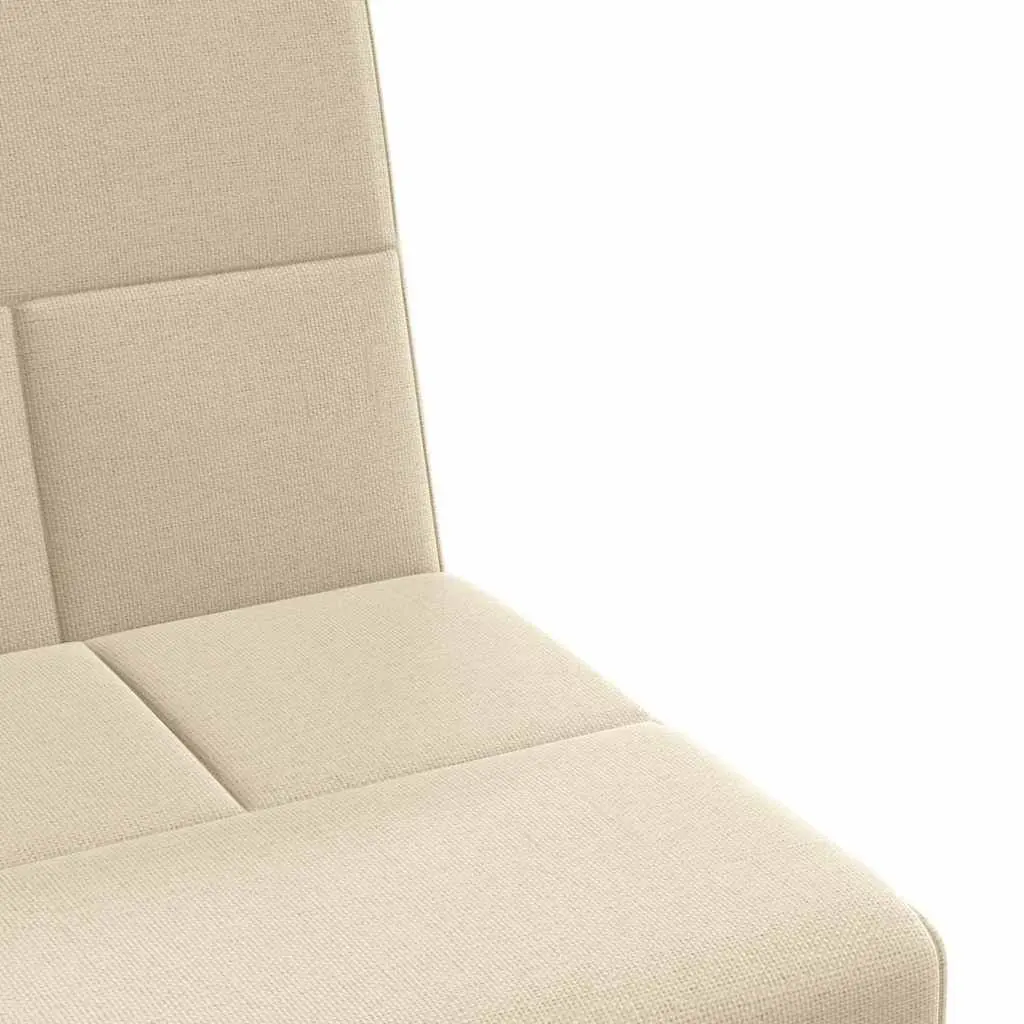 Sofa Bed Adjustable Backrest Cream Fabric Sleeper Couch