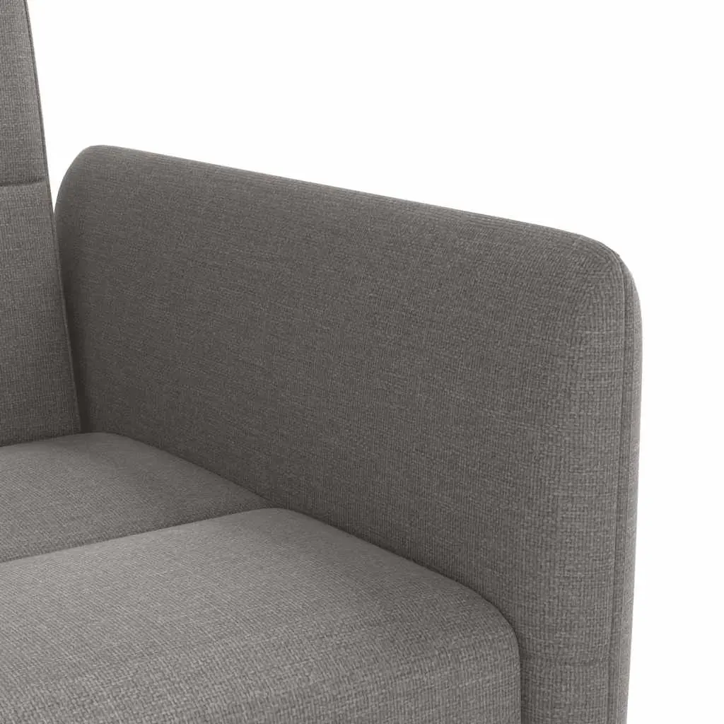 Adjustable Sofa Bed with USB Ports and Cup Holders Taupe Fabric Sleeper