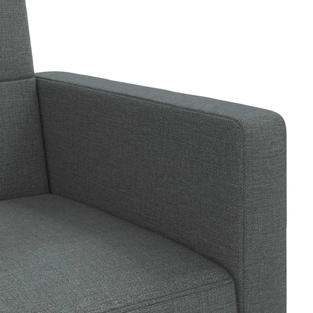 Sofa Bed with Cushions Grey Fabric Adjustable Backrest Sleeper Couch Guest Bed