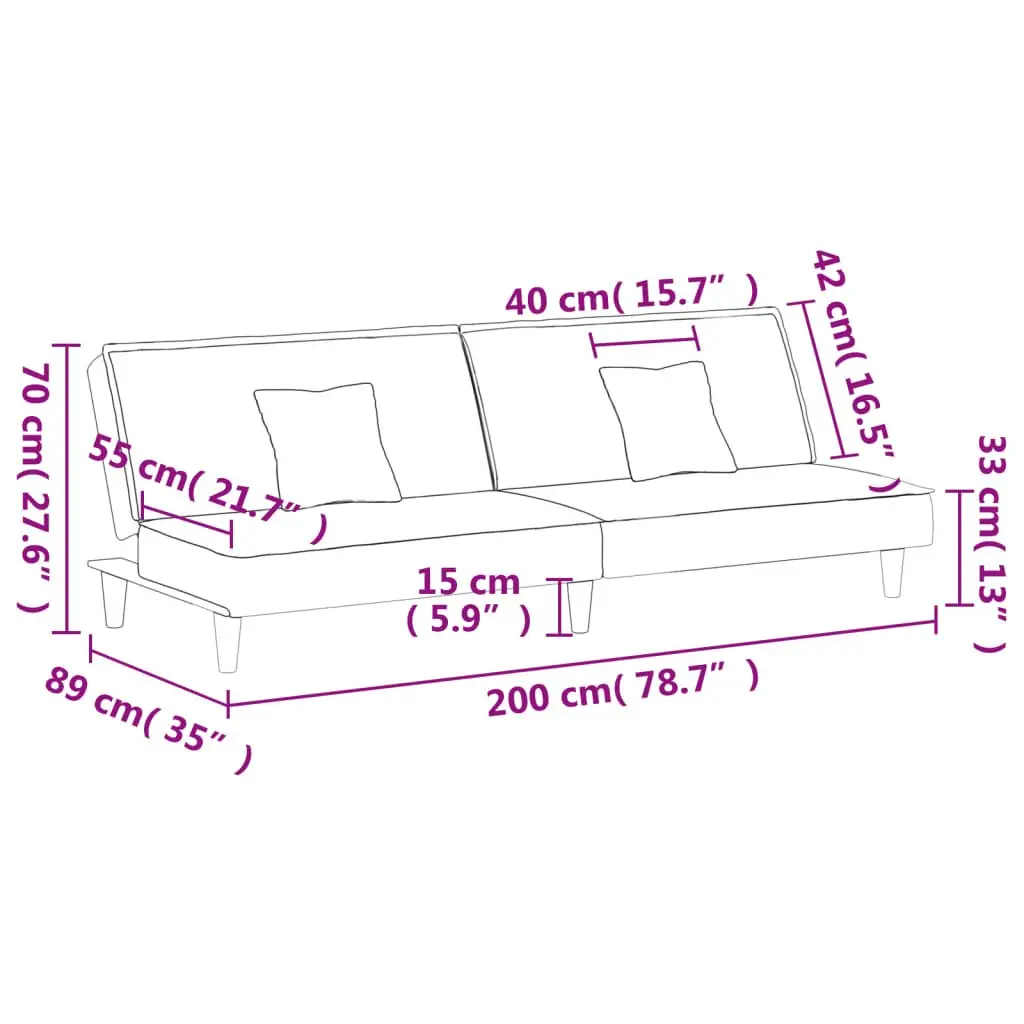 Grey Fabric Sofa Bed Sleeper Couch with Adjustable Backrest for Guest Bedroom Furniture