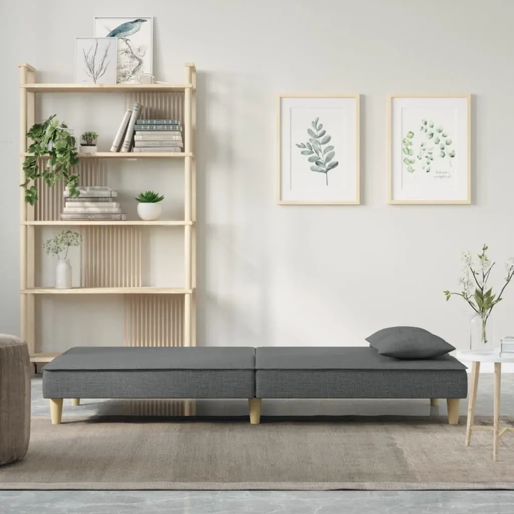 Grey Fabric Sofa Bed Sleeper Couch with Adjustable Backrest for Guest Bedroom Furniture