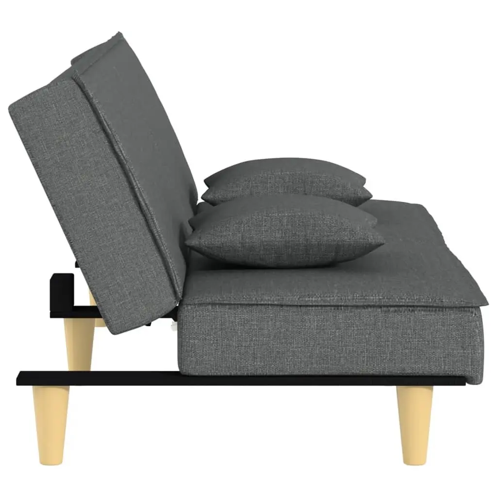Grey Fabric Sofa Bed Sleeper Couch with Adjustable Backrest for Guest Bedroom Furniture