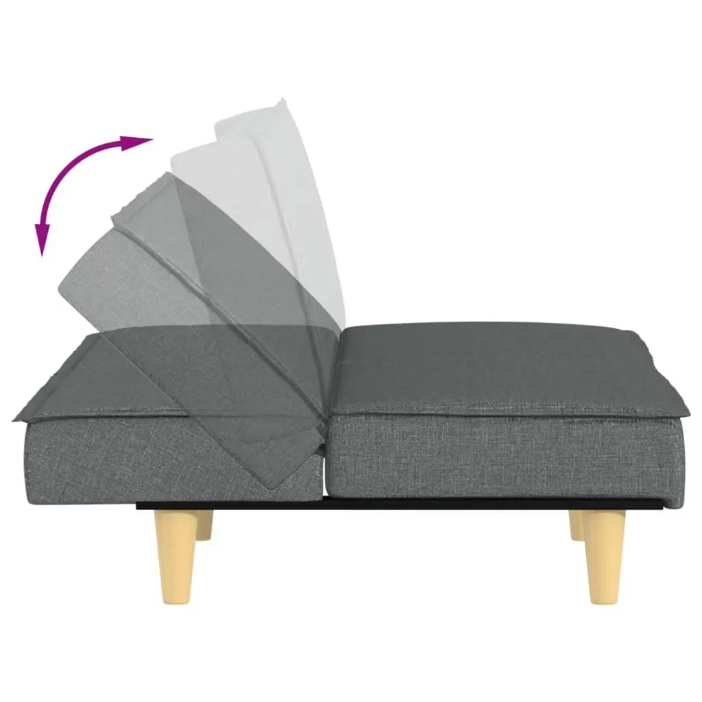 Grey Fabric Sofa Bed Sleeper Couch with Adjustable Backrest for Guest Bedroom Furniture
