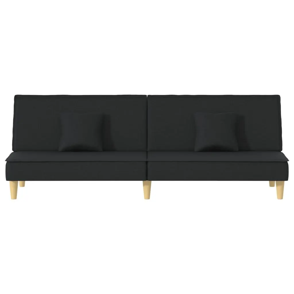 Black Fabric Sofa Bed with Pillows Included