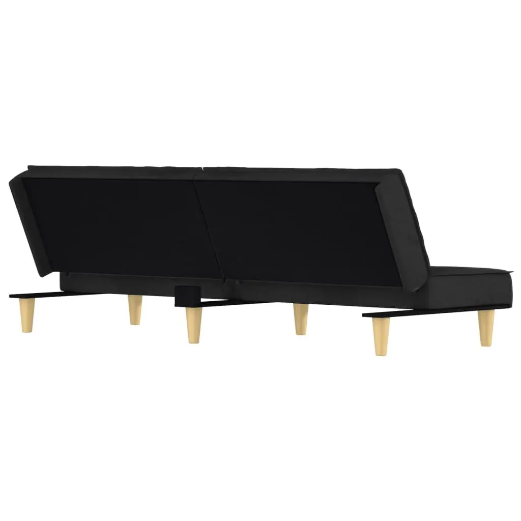 Black Fabric Sofa Bed with Pillows Included