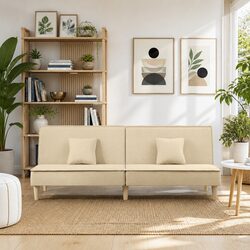 Comforting and Practical Cream Sofa Bed for All