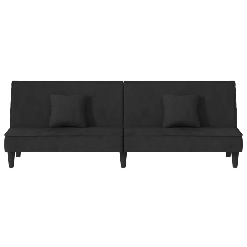 Adjustable Sofa Bed Black Velvet Sleeper Couch for Guest Accommodation