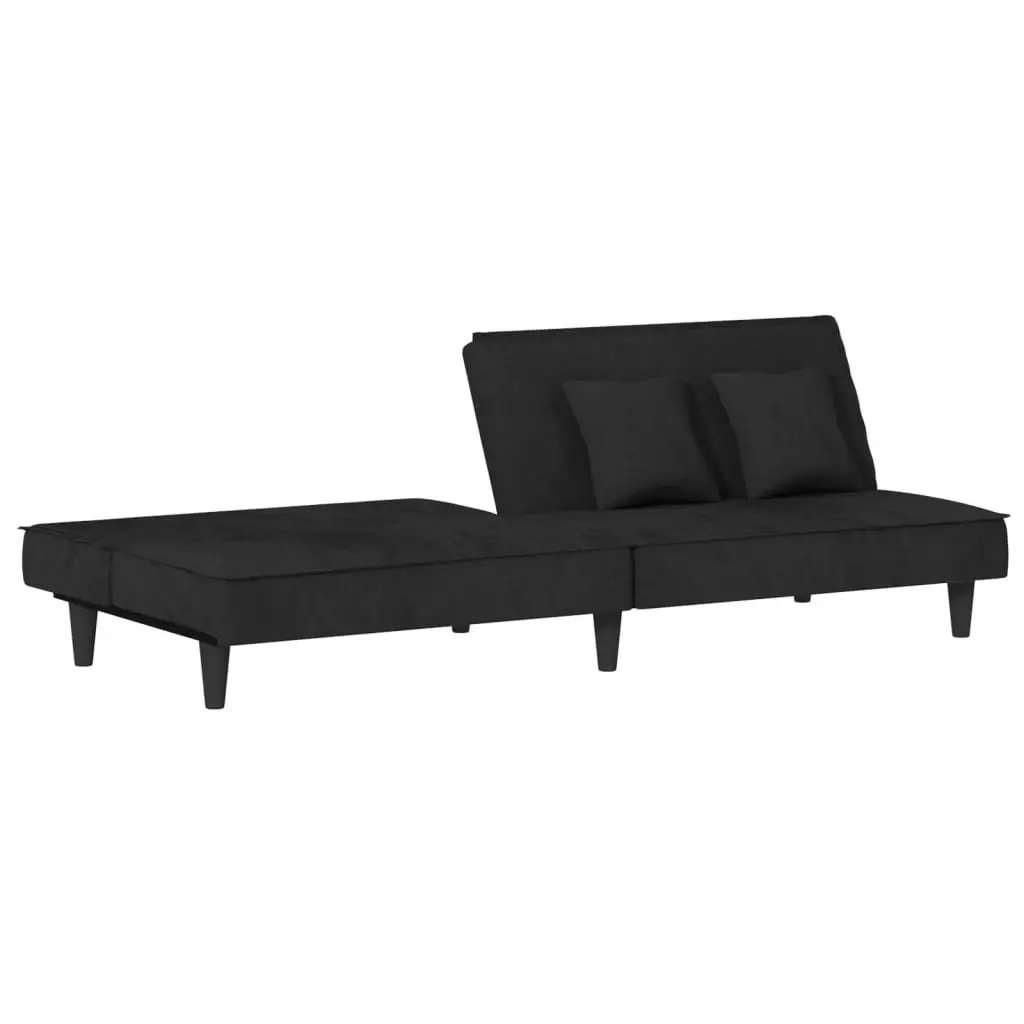 Adjustable Sofa Bed Black Velvet Sleeper Couch for Guest Accommodation