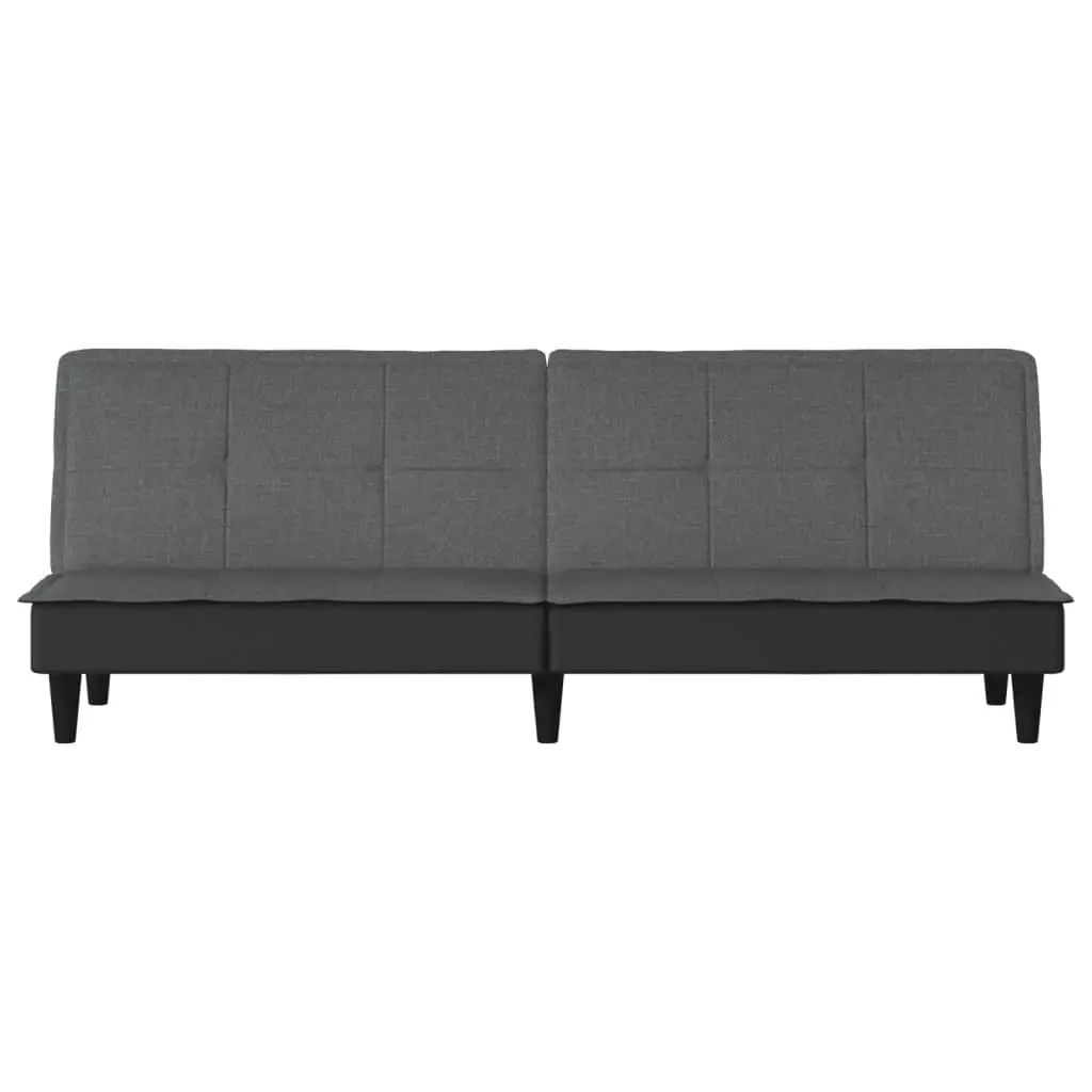 Sofa Bed Grey Fabric Adjustable Backrest Sleeper Couch
