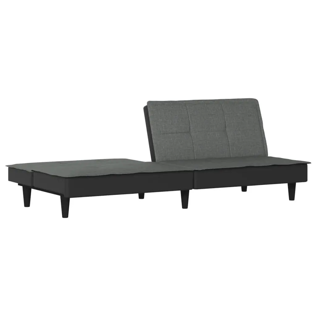 Sofa Bed Grey Fabric Adjustable Backrest Sleeper Couch