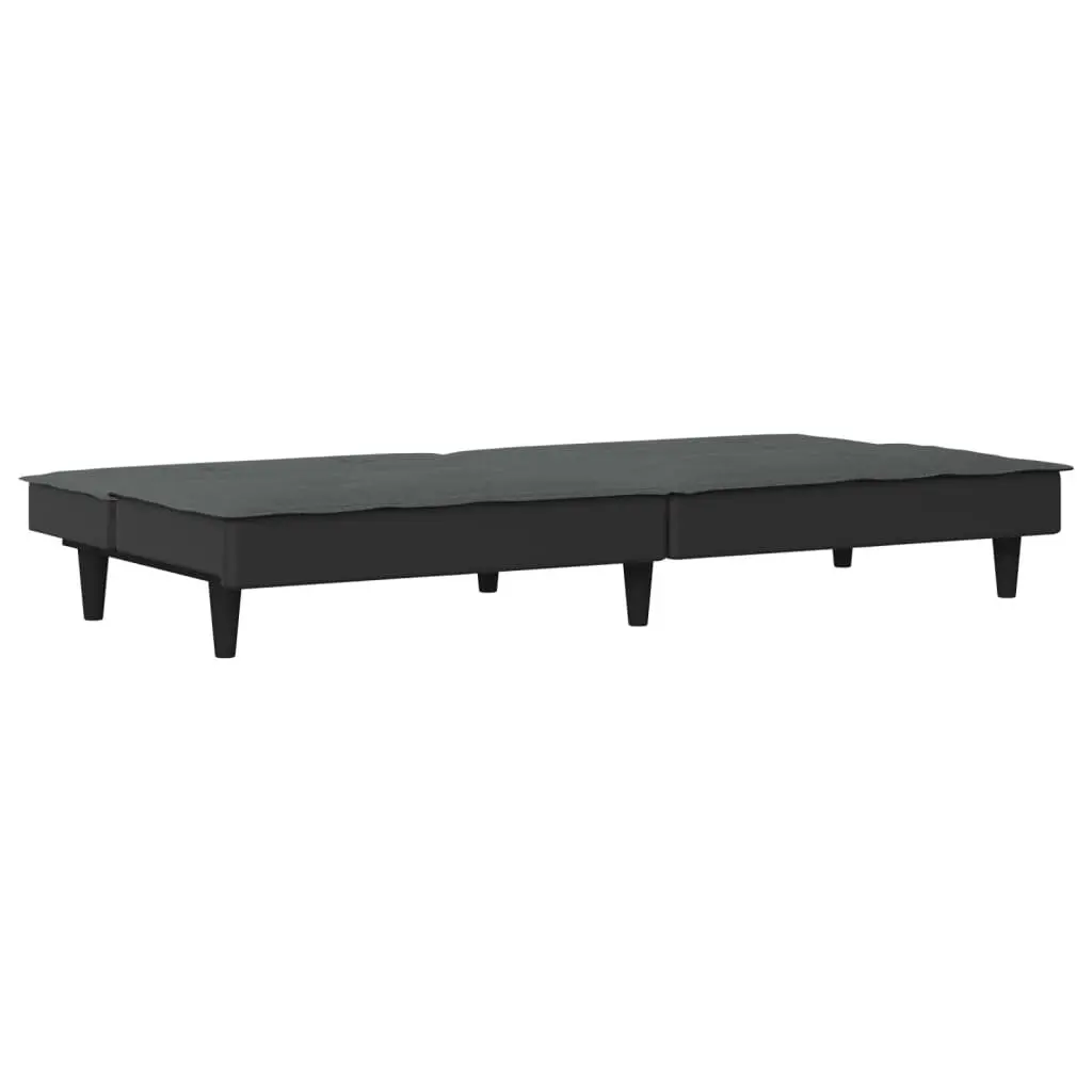 Sofa Bed Grey Fabric Adjustable Backrest Sleeper Couch