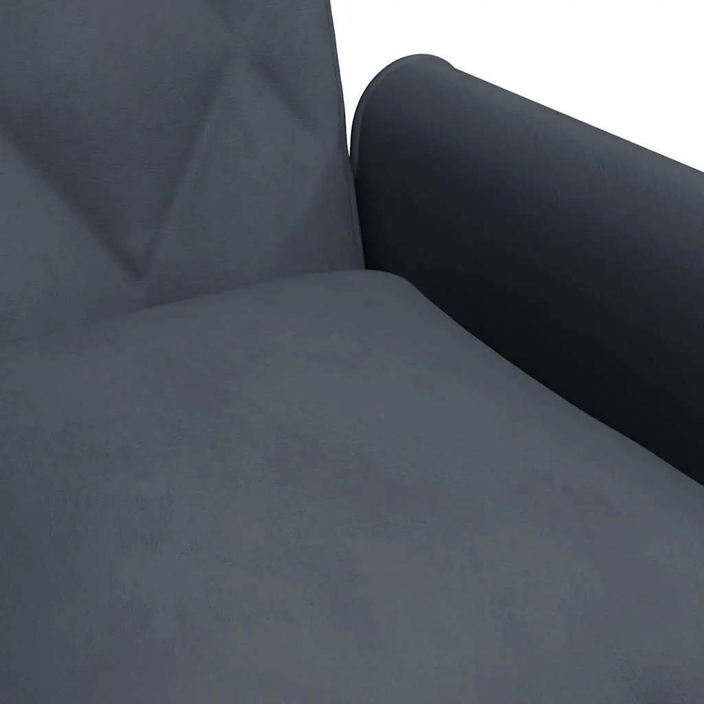 Sofa Bed Grey Velvet Adjustable Backrest Sleeper Couch