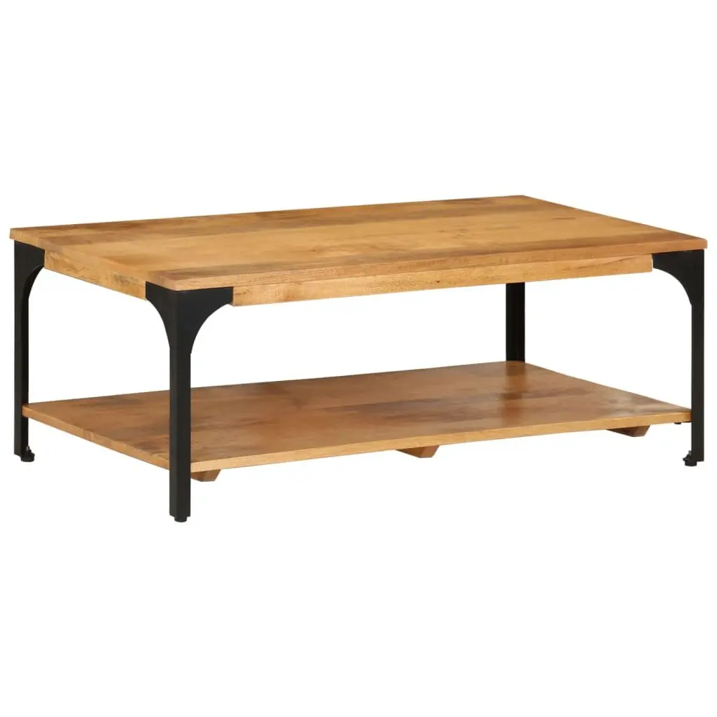 Brown Mango Wood Coffee Table with Storage