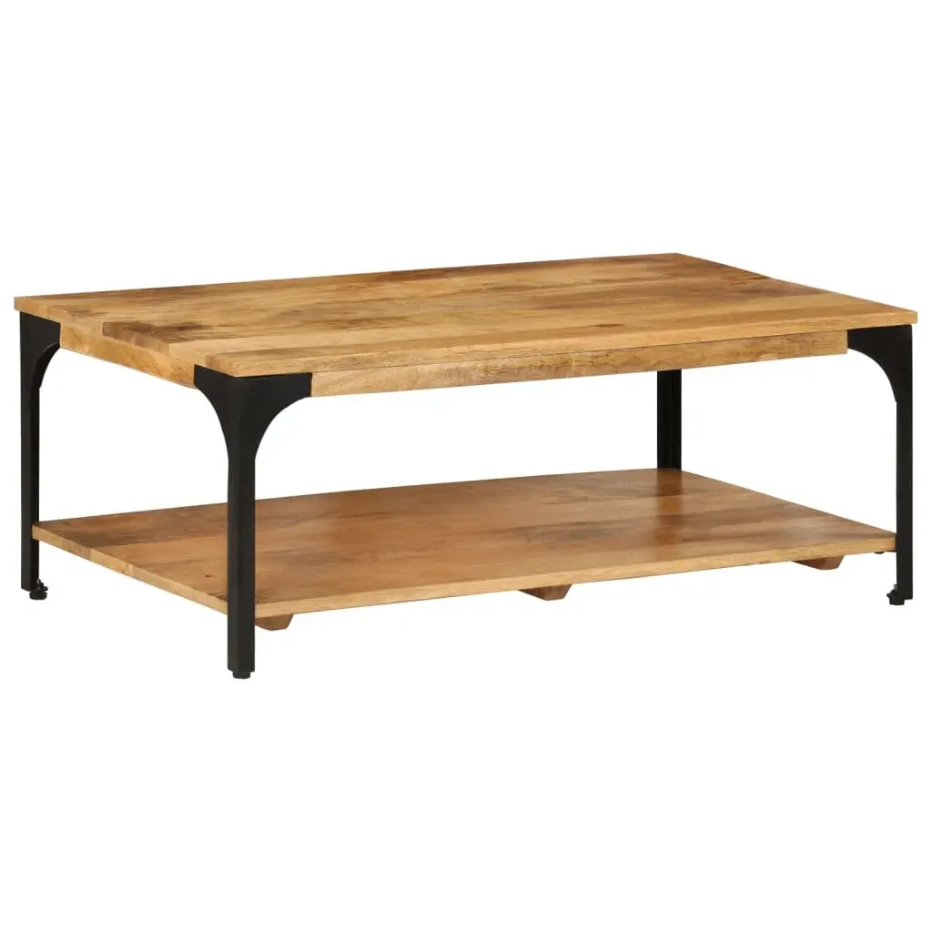 Brown Mango Wood Coffee Table with Storage