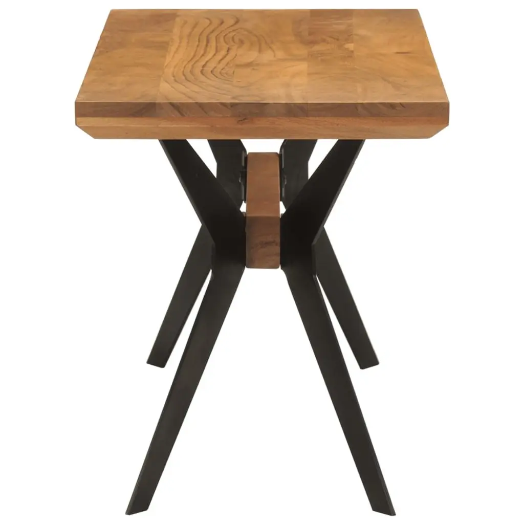Dining Bench 110x40x46 cm Industrial Style Brown Solid Wood Steel Kitchen