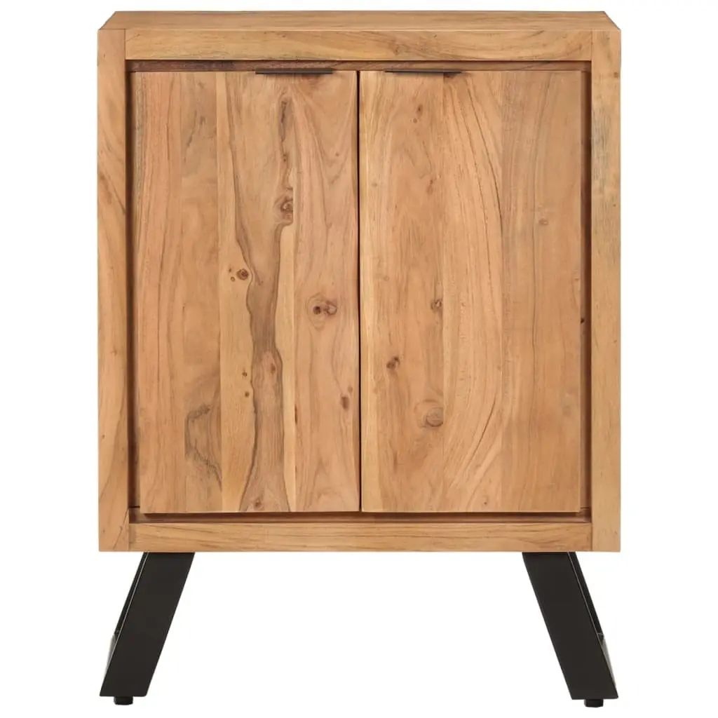 Solid Wood Sideboard Storage Cabinet 2 Doors Brown Acacia Living Room Furniture