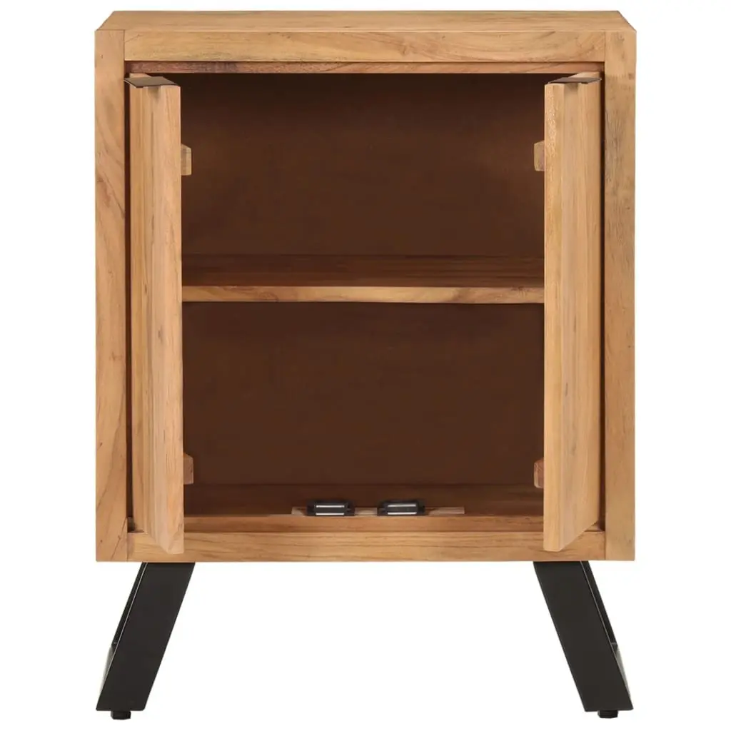 Solid Wood Sideboard Storage Cabinet 2 Doors Brown Acacia Living Room Furniture