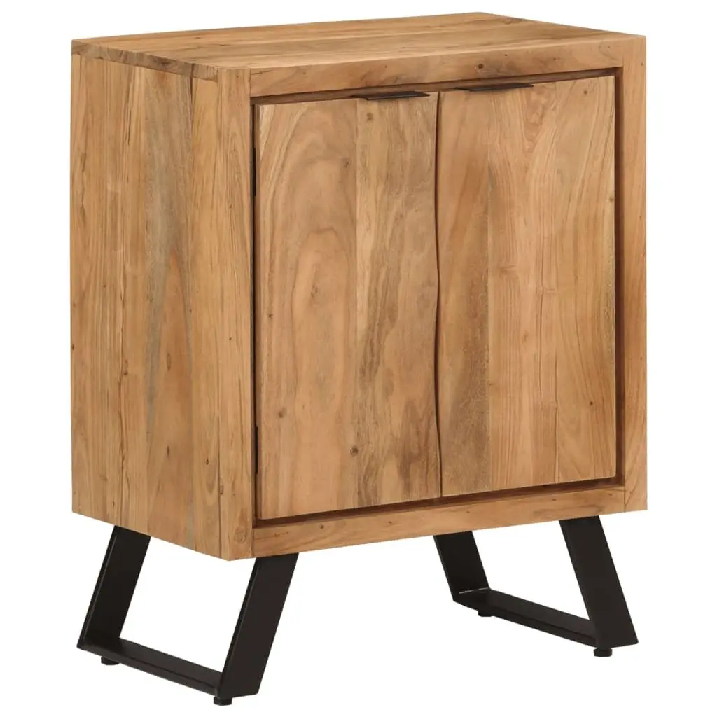 Solid Wood Sideboard Storage Cabinet 2 Doors Brown Acacia Living Room Furniture